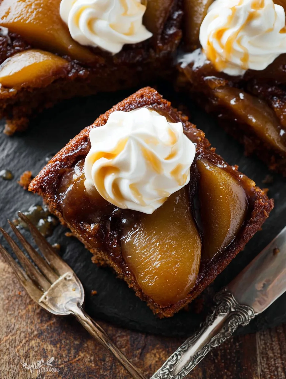Upside Down Pear Gingerbread Cake Upside Down Pear Gingerbread Cake