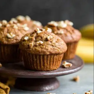 whole wheat banana walnut muffins
