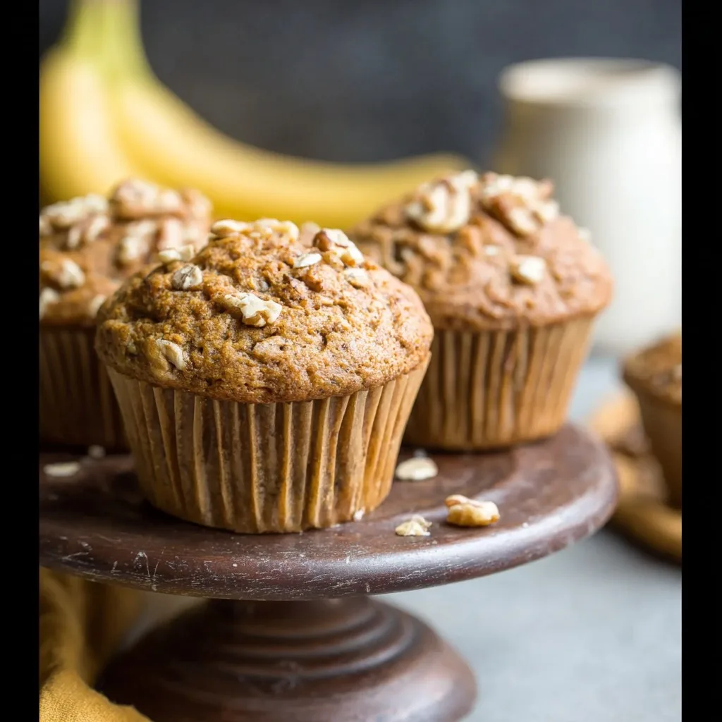 Whole Wheat Banana Walnut Muffins