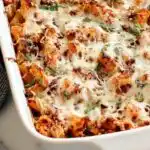 a delicious irresistible picture of ingredient baked ziti