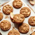 a delicious irresistible picture of apple cinnamon protein muffins