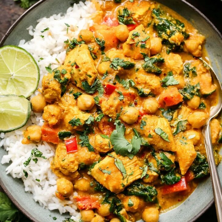 A delicious, irresistible picture of Chicken and Chickpea Curry