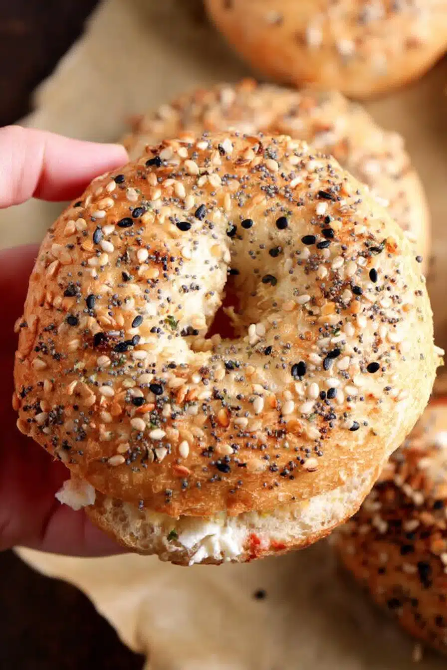 A delicious, irresistible picture of Cottage Cheese Bagel