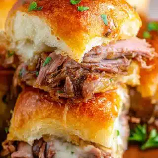 a delicious irresistible picture of easy french dip sliders recipe