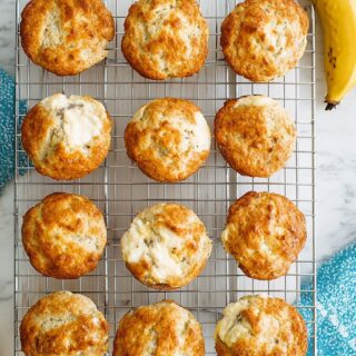 a delicious irresistible picture of fresh banana cream cheese muffins recipe