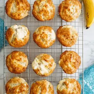 a delicious irresistible picture of fresh banana cream cheese muffins recipe
