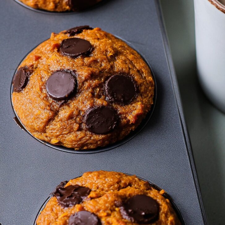 A delicious, irresistible picture of Greek Yogurt Sweet Potato Muffins with Spelt Flour