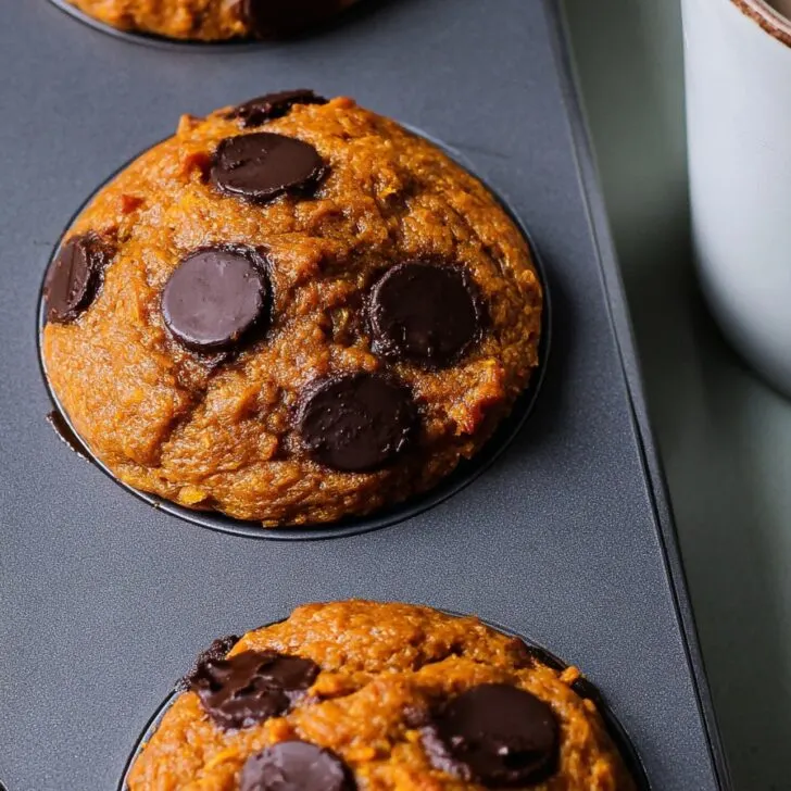A delicious, irresistible picture of Greek Yogurt Sweet Potato Muffins with Spelt Flour