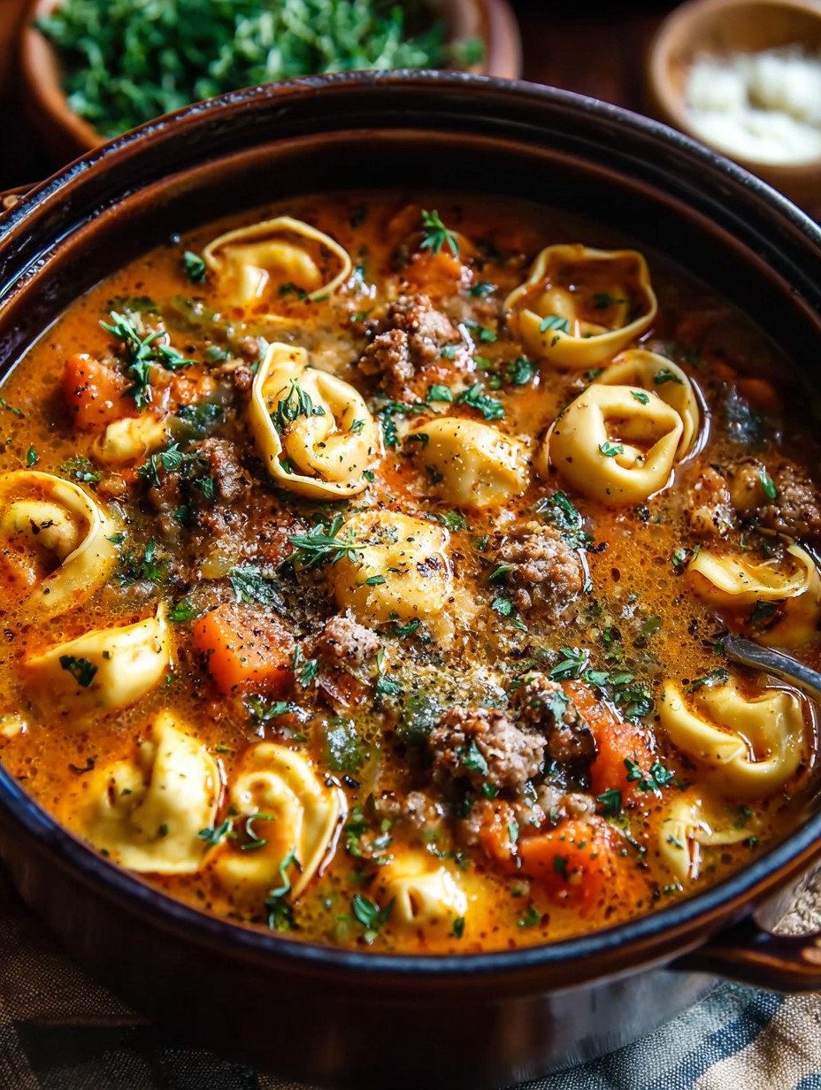 Autumn Tortellini Soup with Sausage