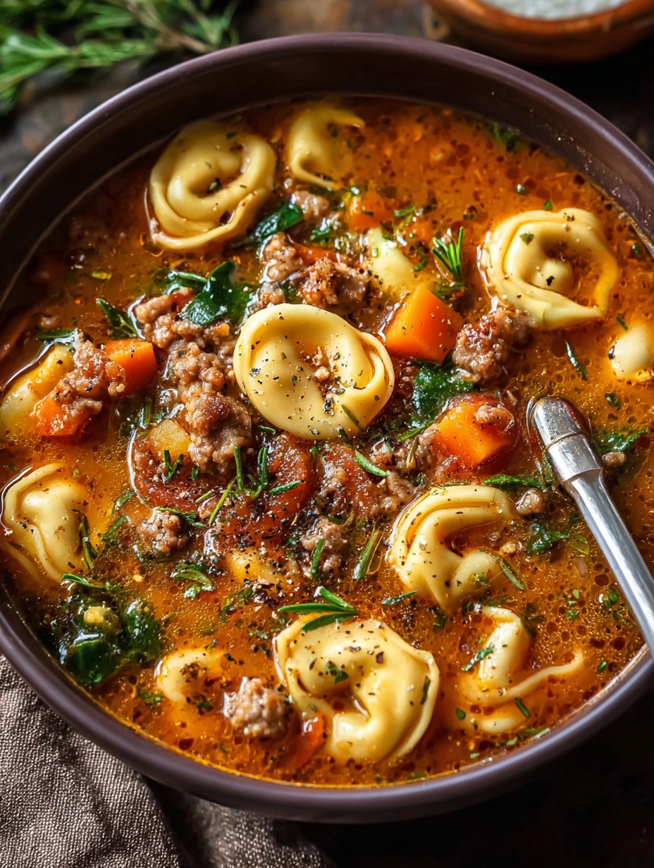 Autumn Tortellini Soup with Sausage