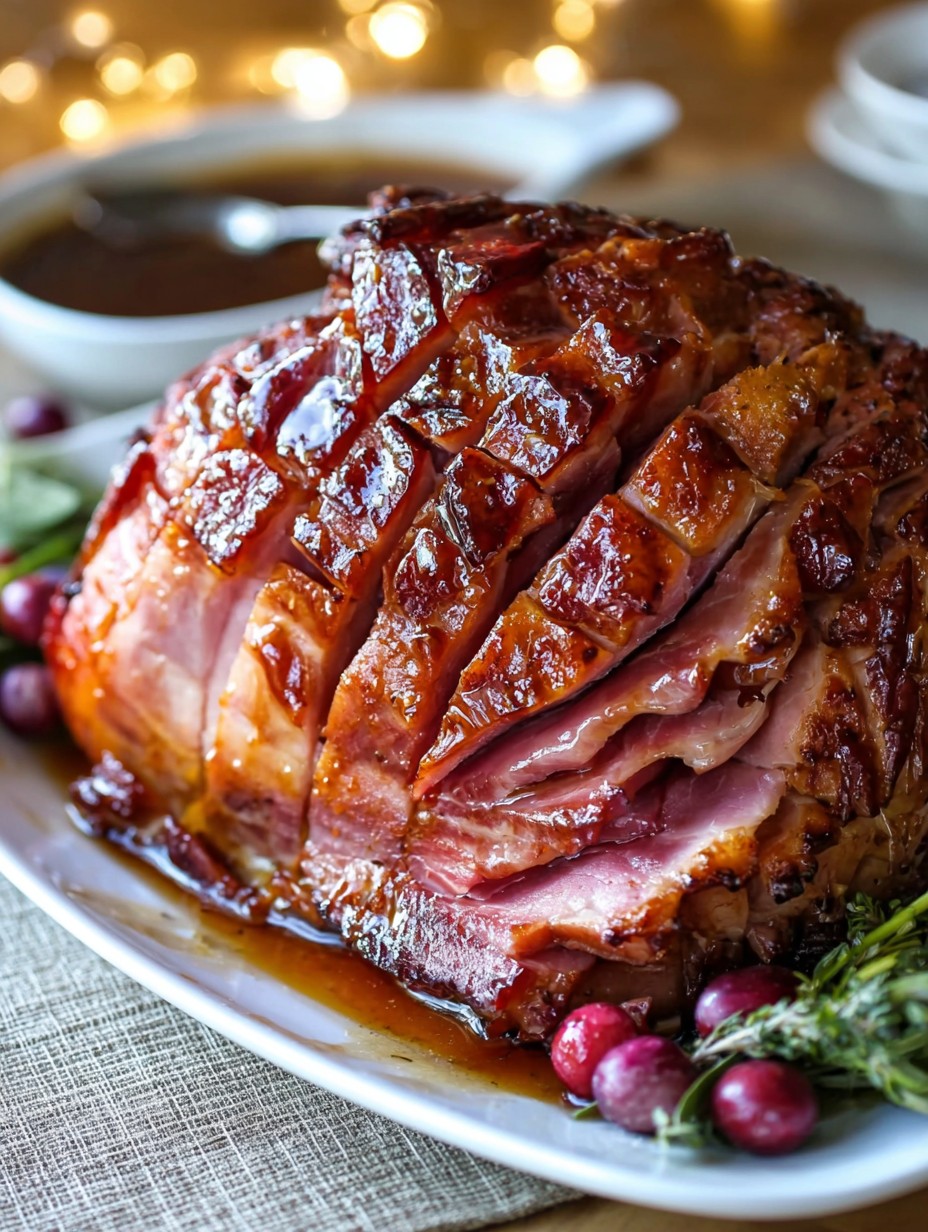 Balsamic Dijon Glazed Ham Christmas Dinner Idea