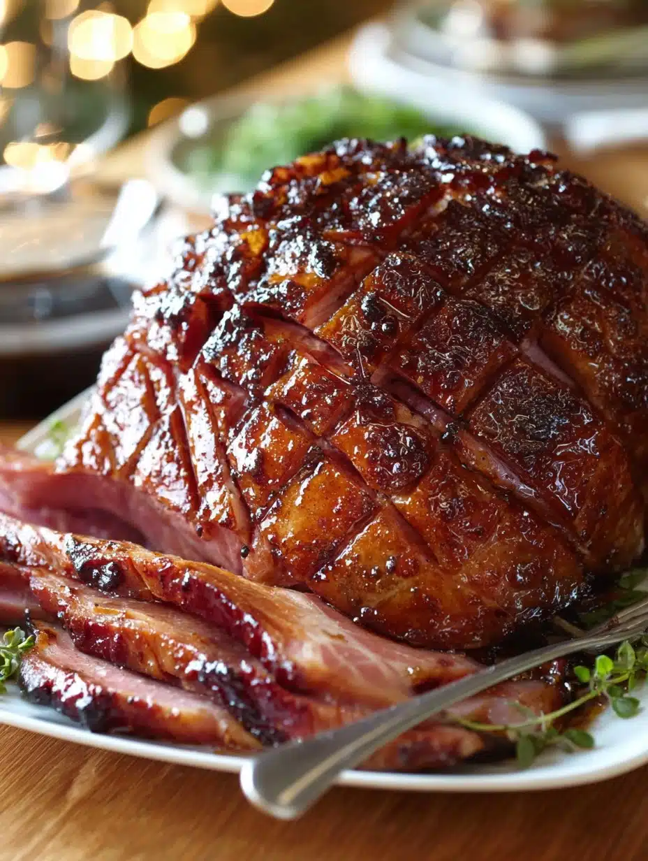Balsamic Dijon Glazed Ham Christmas Dinner Idea
