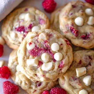 best ever raspberry white chocolate cookies