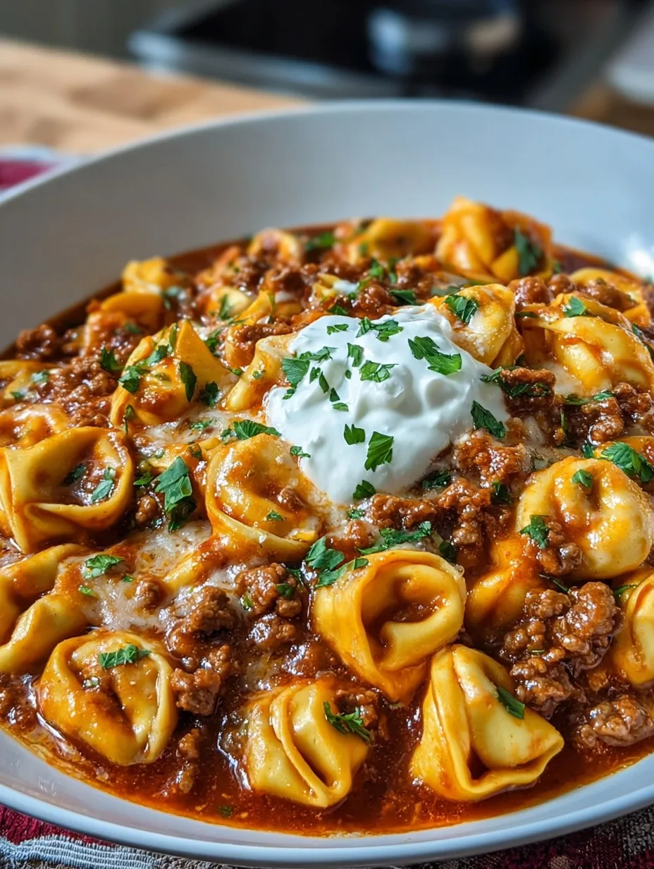 Cheesy Beef Enchilada Tortellini