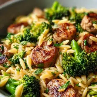 chicken sausage and broccoli orzo quick easy and packed with flavor