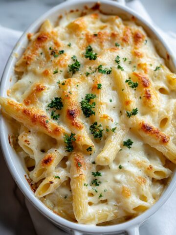 Cottage Cheese Alfredo Pasta Bake