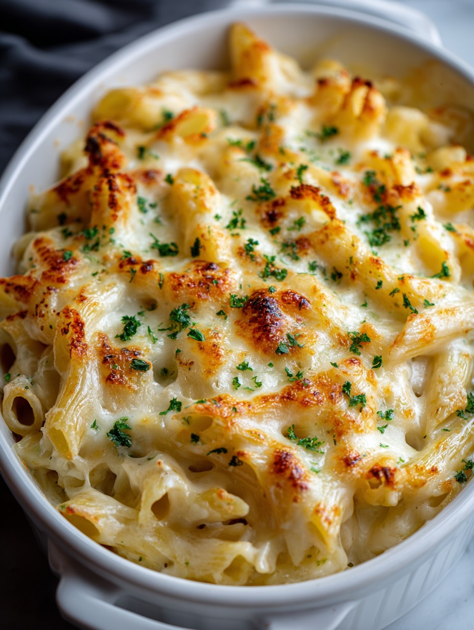 Cottage Cheese Alfredo Pasta Bake