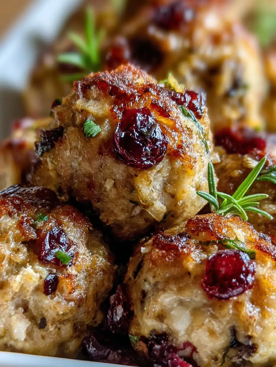 Cranberry Turkey Stuffing Balls