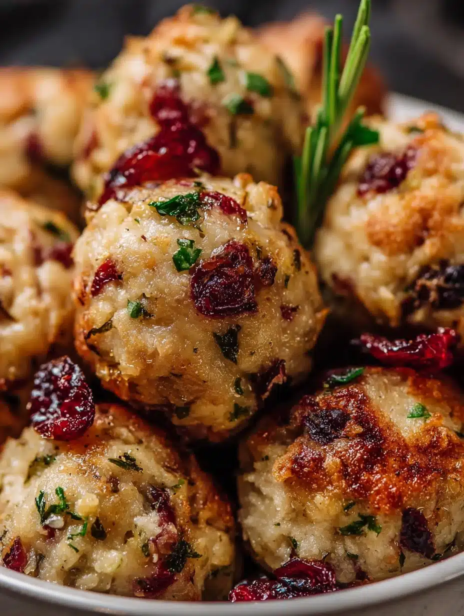 Cranberry Turkey Stuffing Balls