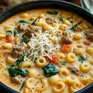 creamy parmesan italian sausage ditalini soup recipe