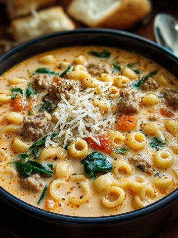 Creamy Parmesan Italian Sausage Ditalini Soup Recipe