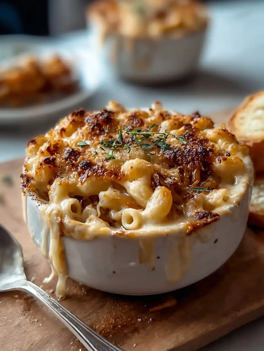 Decadent French Onion Soup Mac & Cheese Comfort Bowl
