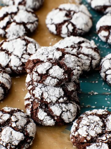 Double Chocolate Crinkle Cookies