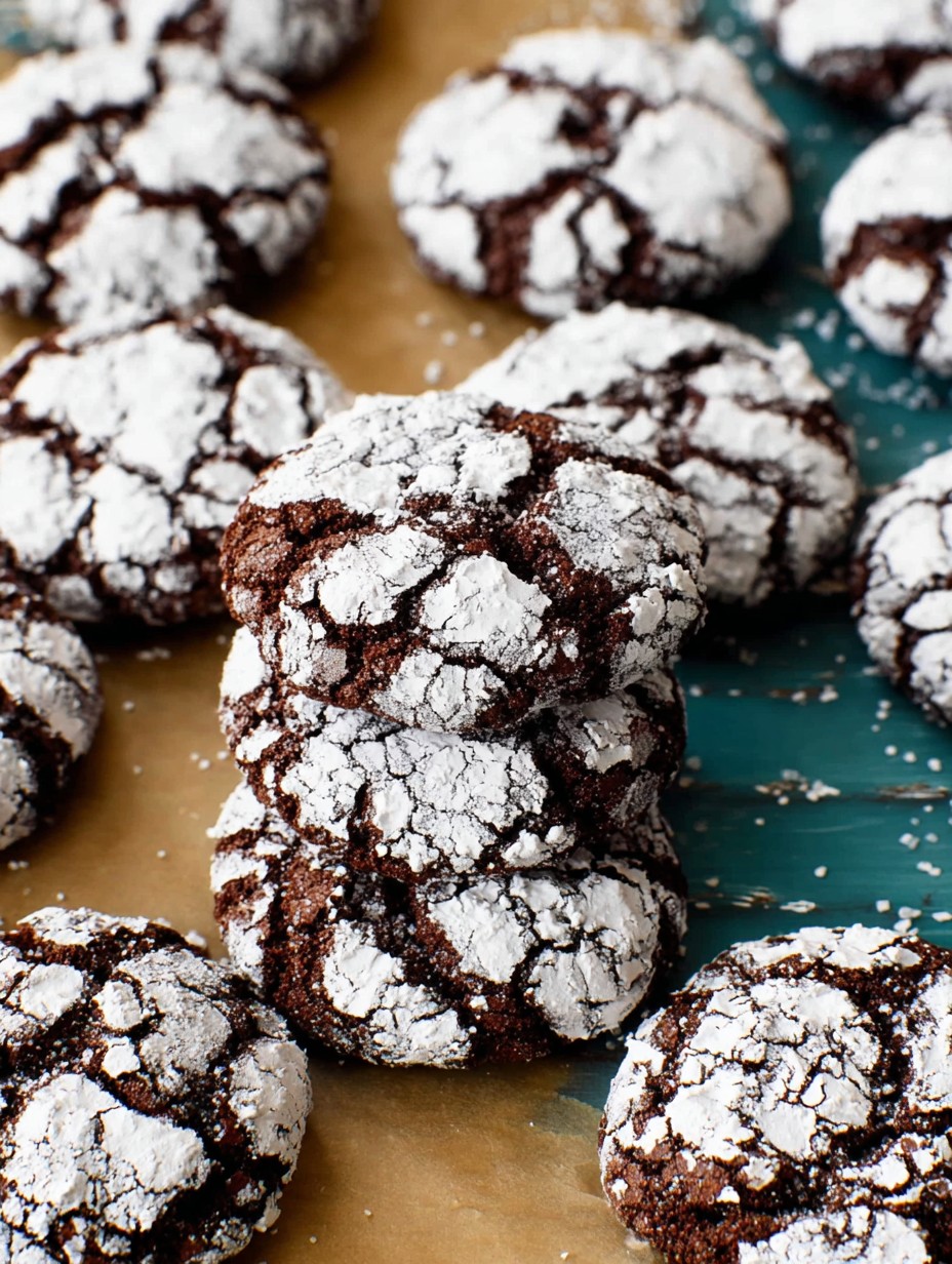 Double Chocolate Crinkle Cookies