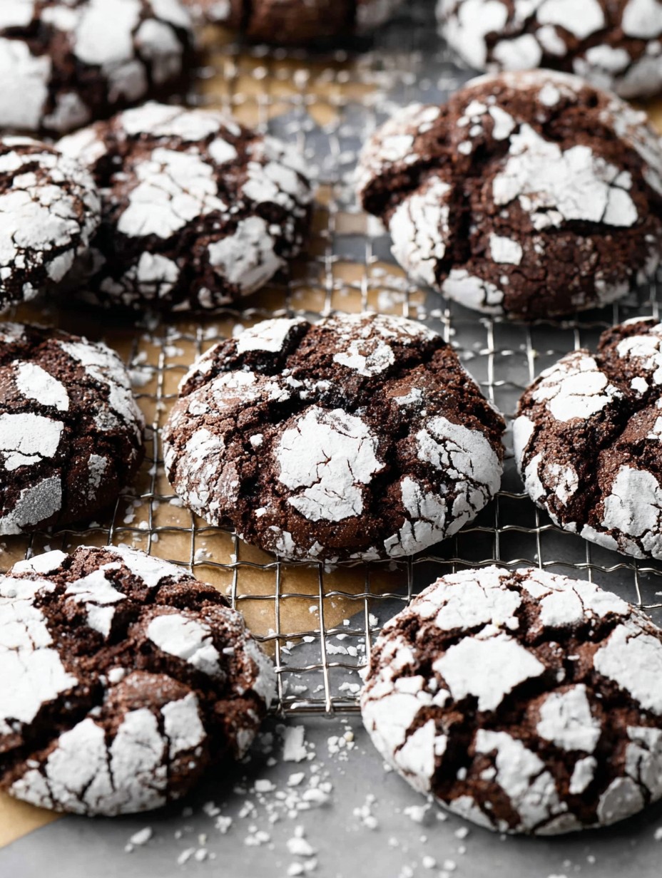 Double Chocolate Crinkle Cookies