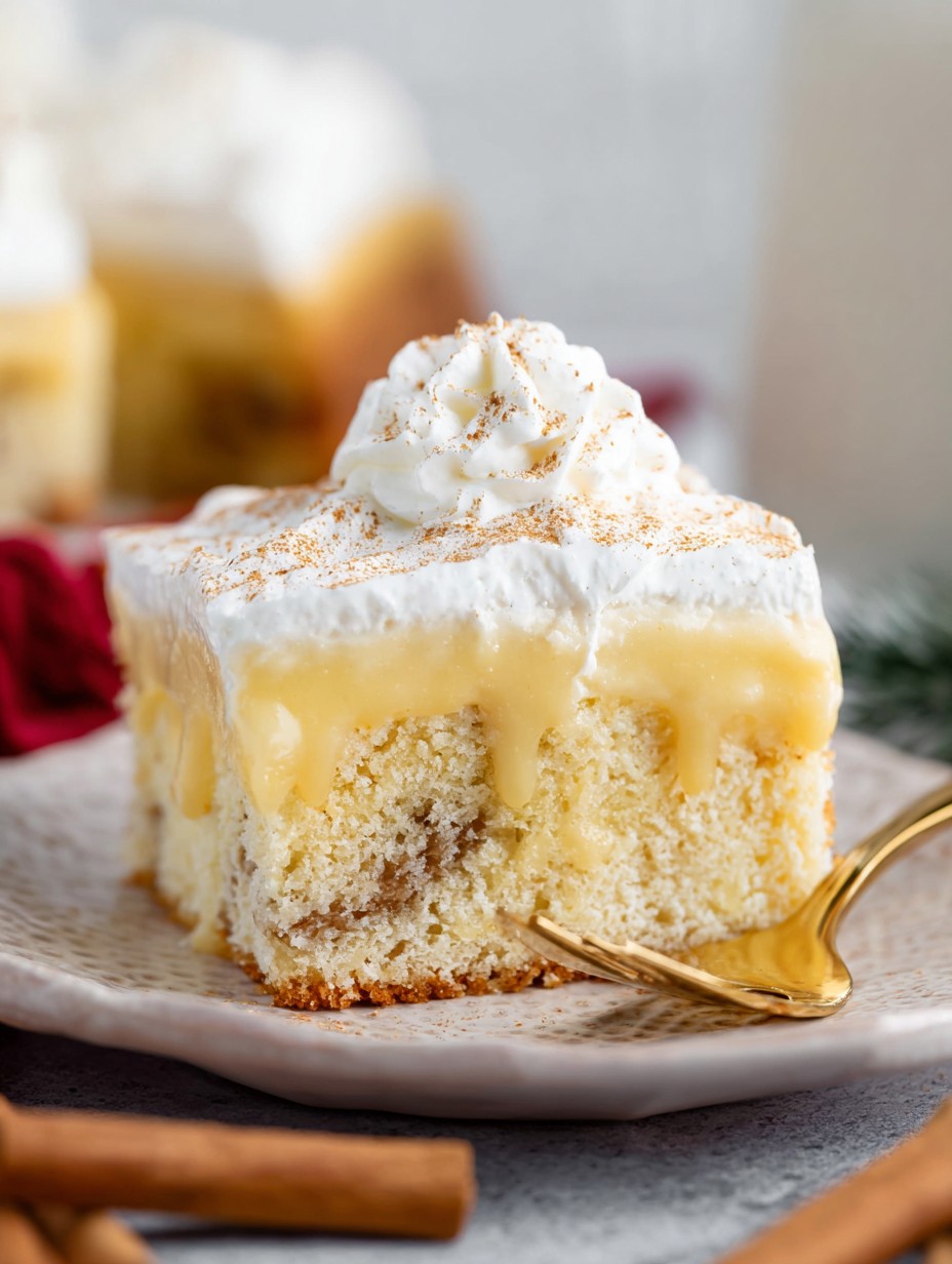 Eggnog Poke Cake