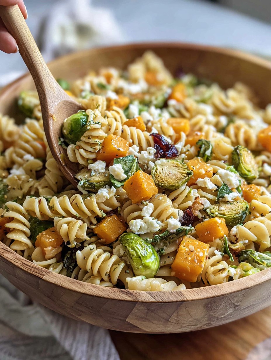 Fall Pasta Salad with Butternut Squash and Brussels