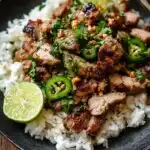 ginger lime pork with coconut rice