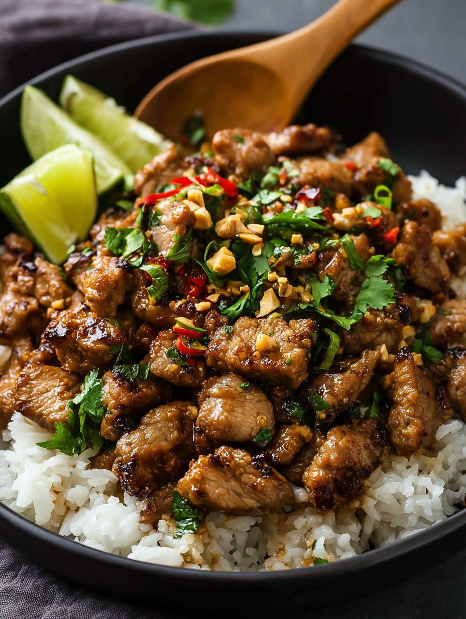 Ginger Lime Pork with Coconut Rice