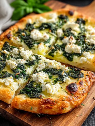 Greek Roasted Garlic Spinach White Pizza: A Flavorful Delight