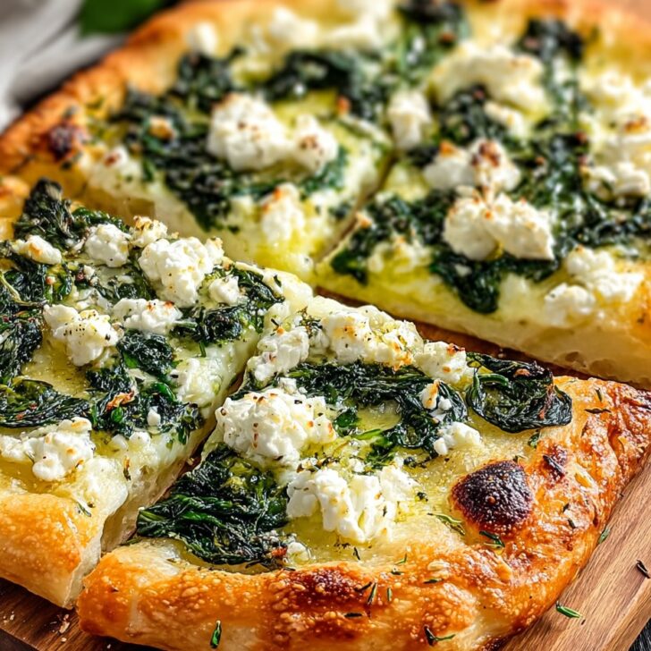 Greek Roasted Garlic Spinach White Pizza: A Flavorful Delight