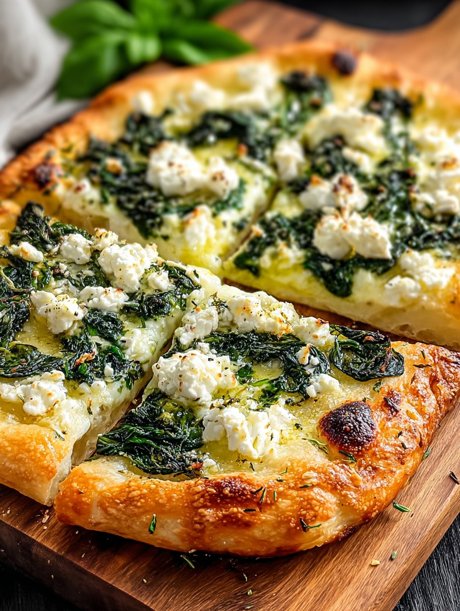Greek Roasted Garlic Spinach White Pizza: A Flavorful Delight