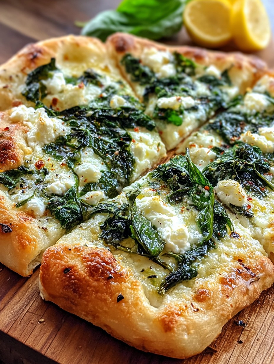 Greek Roasted Garlic Spinach White Pizza: A Flavorful Delight