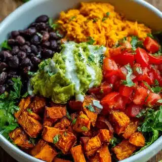 healthy sweet potato burrito bowl