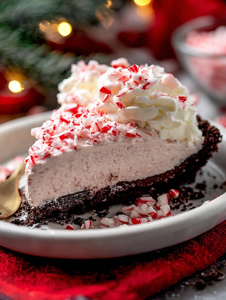 No Bake Christmas Peppermint Pie