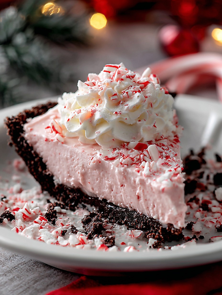 No Bake Christmas Peppermint Pie