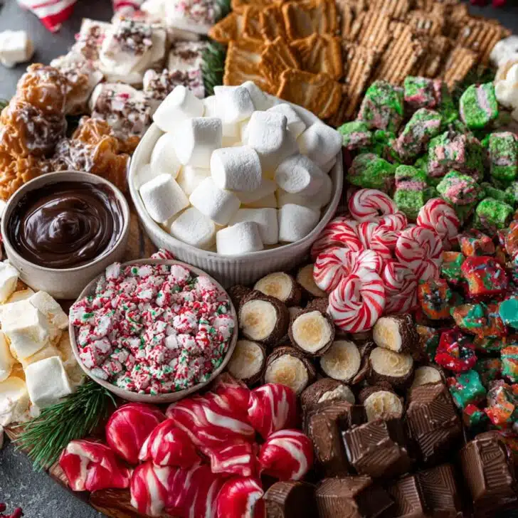 Old-Fashioned Christmas Candy Dessert Board