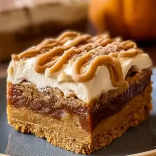 pumpkin spice gooey cake brown sugar icing