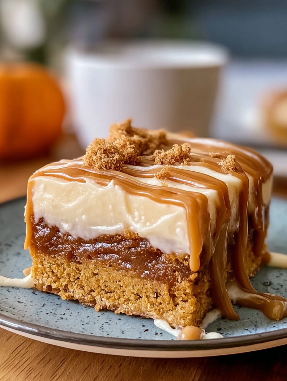 Pumpkin Spice Gooey Cake Brown Sugar Icing