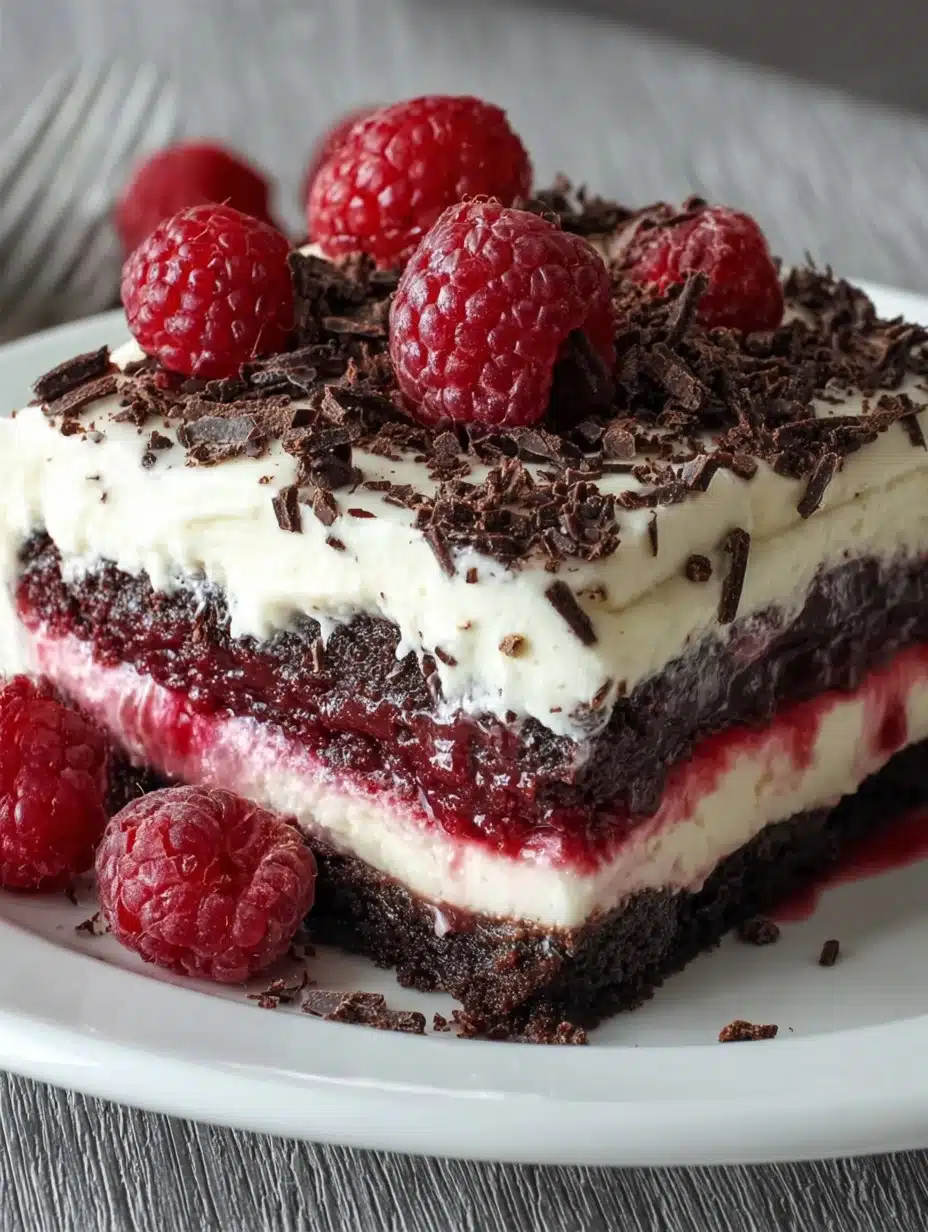 Raspberry Chocolate Lasagna Dessert