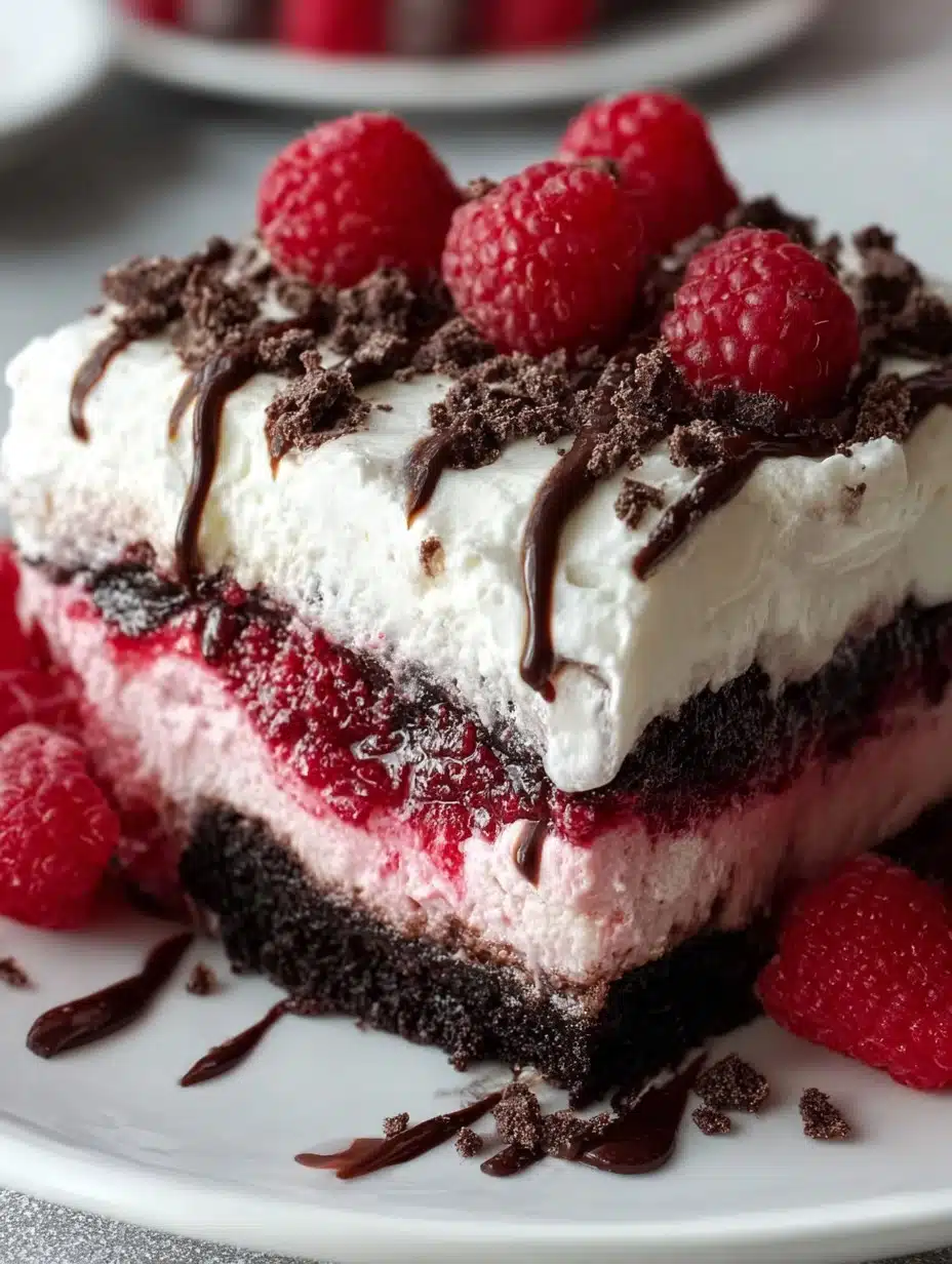 Raspberry Chocolate Lasagna Dessert