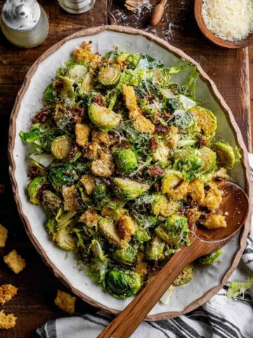 Roasted Brussels Sprouts Caesar Salad