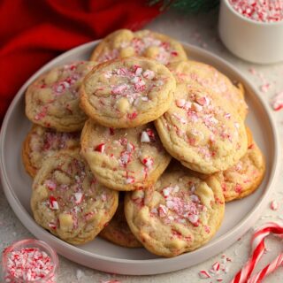 white chocolate candy cane cookies