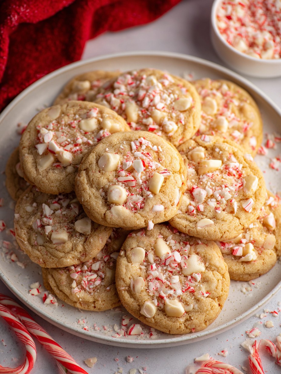 White Chocolate Candy Cane Cookies