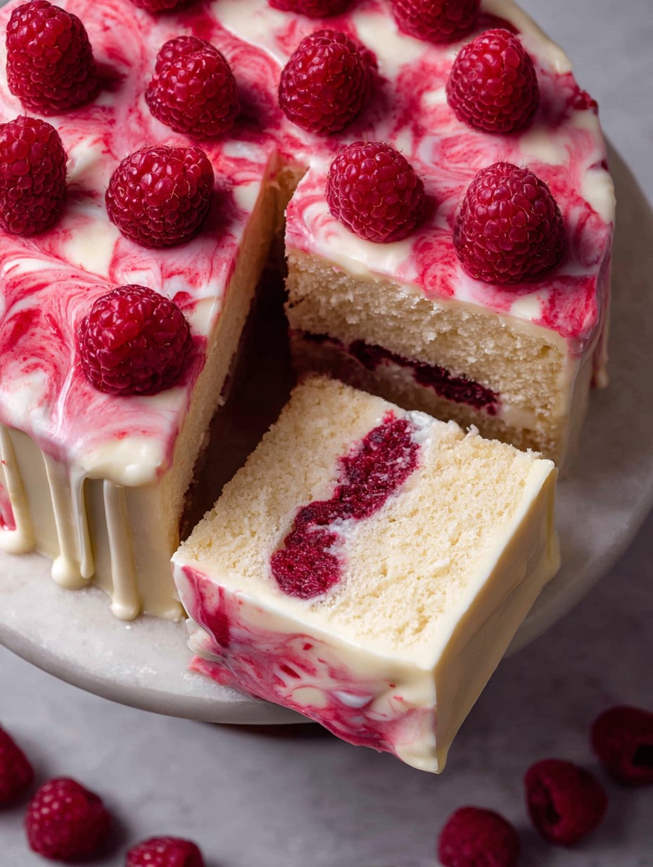 White Chocolate Raspberry Cake