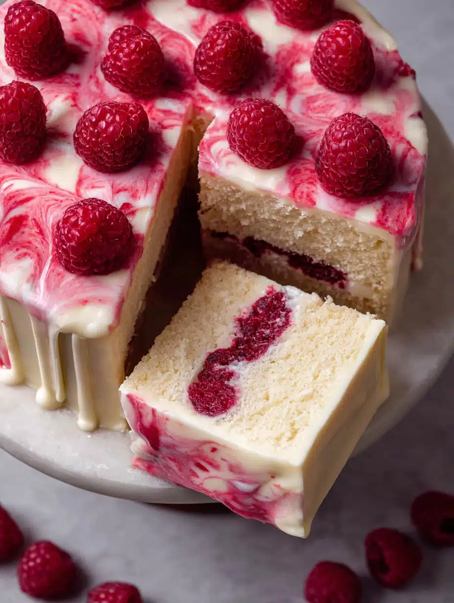 White Chocolate Raspberry Cake